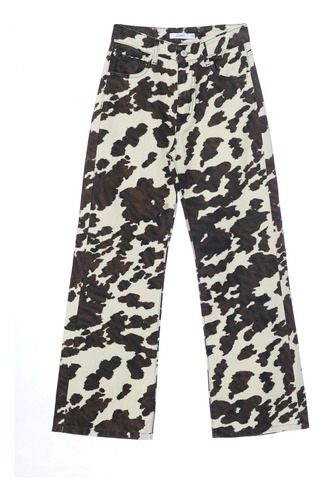 Jean Wide Leg Estampado Vaca