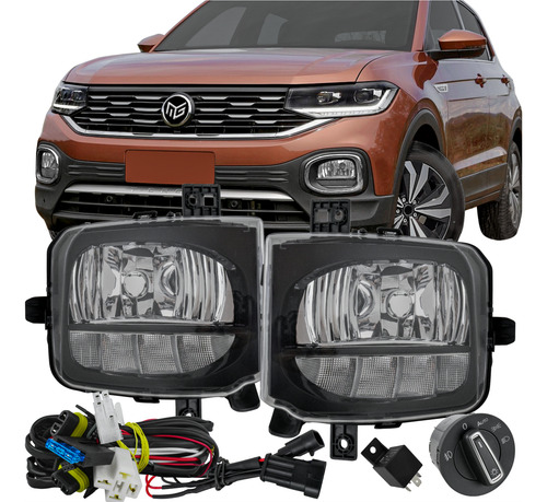 Farol Milha Drl T-cross Tsi Comfortline 2019 A 2024 +botão