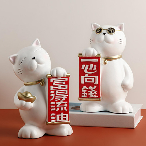2 Figuritas De Gato De La, Estatua De Animal, Escultura De