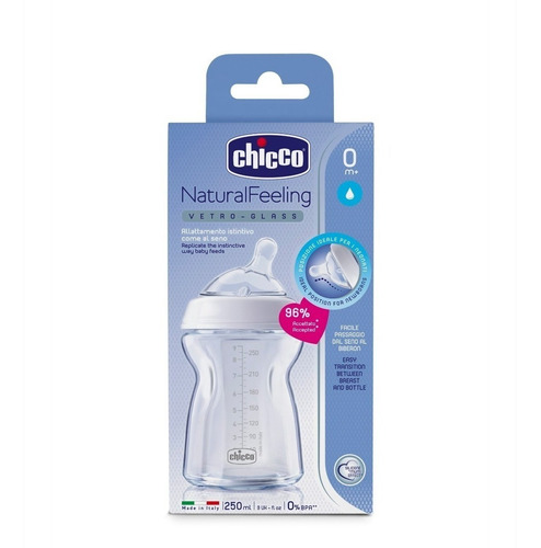 Chicco Biberon Natural Feeling Vidrio 250ml 0+ 8062300037