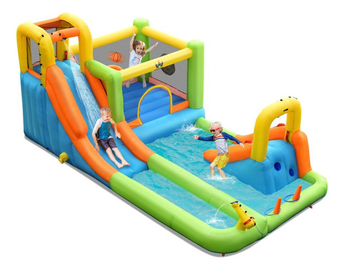 Tobogán Inflable Acuático 8 En 1 Sin Bomba Gpl