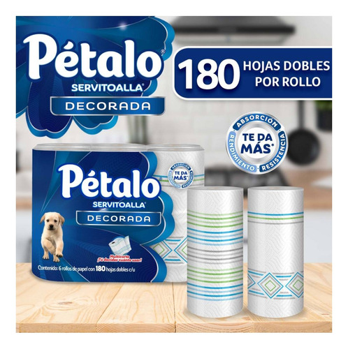 Toallas Cocina Petalo Servitoalla Multicorte 6 Rollo