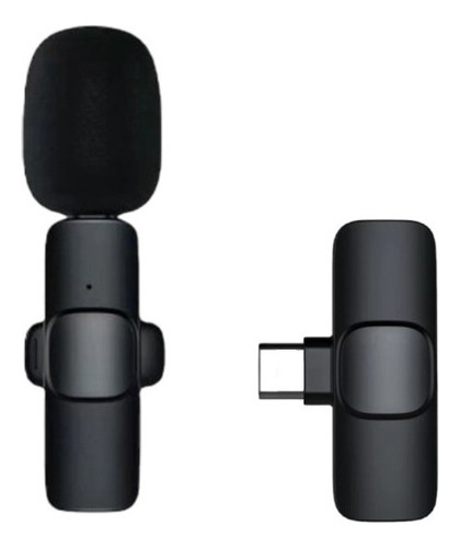 Microfono Solapero Inalambrico X2 Usb C Lightning Bluetooth Color Negro