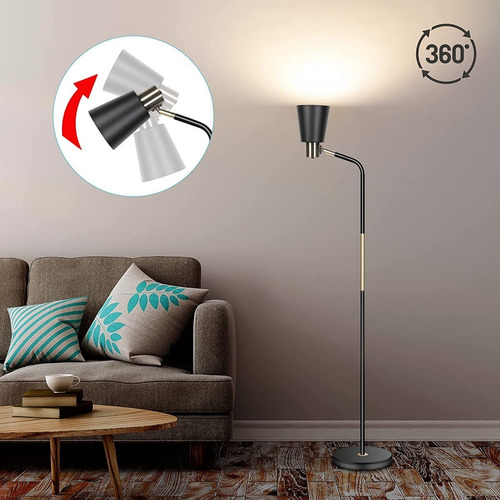 Imagen 6 de 6 de Lámpara De Piso Moderna Para Sala De Cuello Escualizable