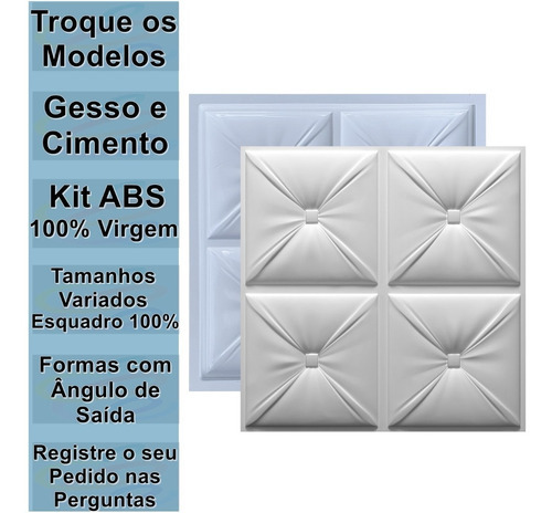 Forma Pra Gesso 3d Cimento Molde Abs Pra Revestimento Placa