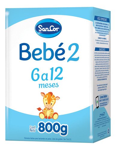 Leche Sancor Bebe 2 (6 A 12m) Nutricion En Polvo 800 Grs