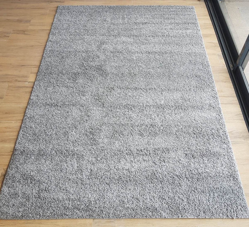 Alfombra Living De Pelo Largo Shaggy Color Gris 2.00 X 3.00