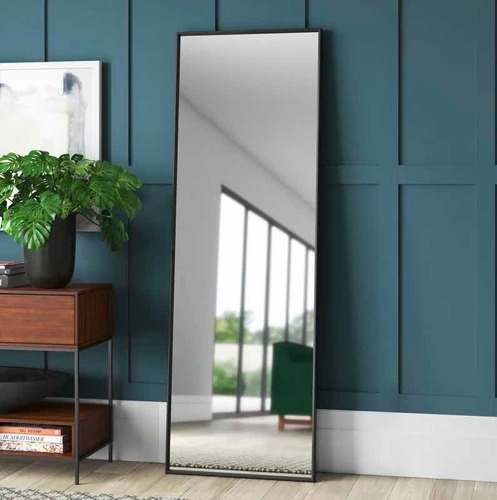 Espejo Rectangular Entero Herreria 180x60 Pie De Apoyo Moda