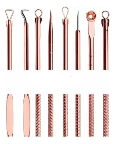 Extrator Removedor De Cravo Espinha Acne Inox 4 Peças Cureta BMED