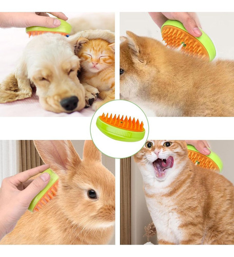 Cepillo de vapor 3 en 1 para gatos y perros, aerosol eléctrico