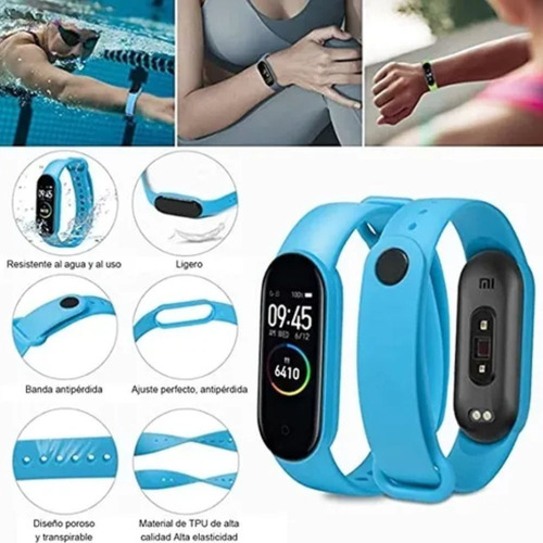 Reloj Inteligente M5 Smartwatch Band Bluetooth Musica Darmy Negro Milanese Turquesa