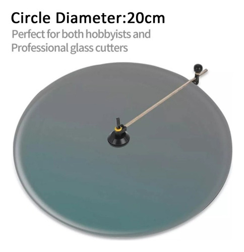 20cm Cortador Circular Vidrio 6 Ruedas Con Círculo Ventosa
