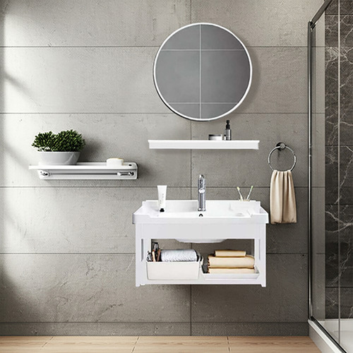 Lavabos Modernos Espejo Para Baños Rectangular Minimalista Blanco