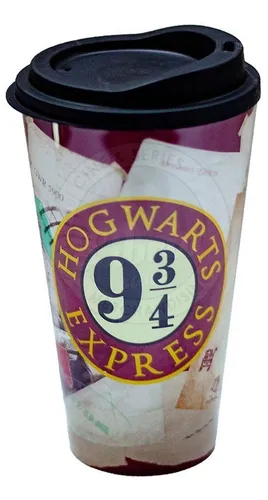 Vaso Plataforma 9 3/4 Con Tapa Café Original Harry Potter