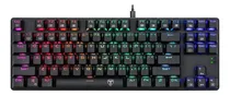 Comprar Teclado gamer T-Dagger Bora QWERTY T-Dagger Blue español color negro con luz RGB