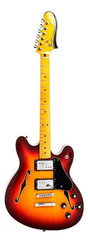 Guitarra eléctrica Fender Modern Player Starcaster de arce aged cherry burst brillante con diapasón de arce