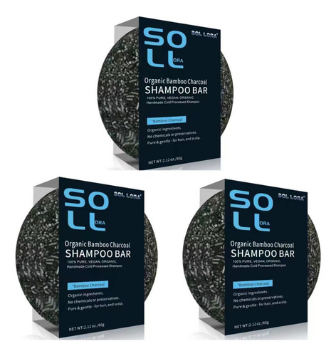 3 Unidades De Shampoo Escurecedor Em Barra E Sabonete