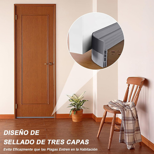 4pcs Sello Adhesivo Prueba De Polvo Para Puertas Y Ventanas Color Gris Gris