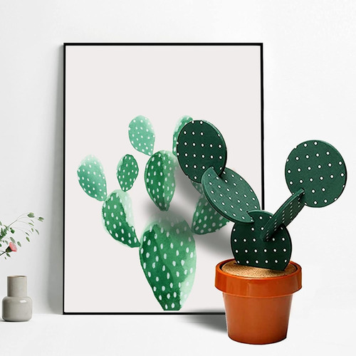 Juego De Posavasos De Cactus Para Bebidas De 6 Piezas, Diver