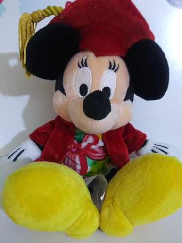 Peluche Minnie Mouse Graduacion De 21cm Original Disney