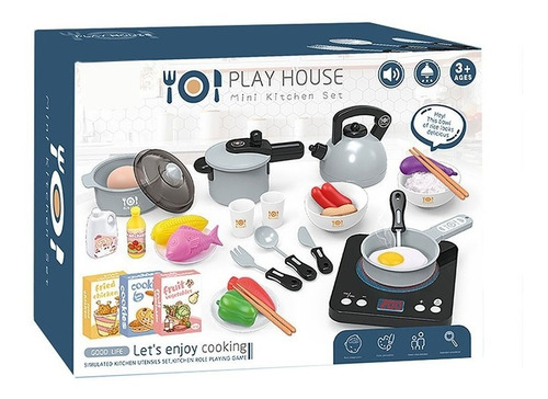 Dapei 27PCS 37 x 28 x 23 cm accesorios de aprendizaje juguete de aprendizaje juego de rol bolsa de hombro para guardar la cocina Utensilios de cocina con maletín Simulations para niños 