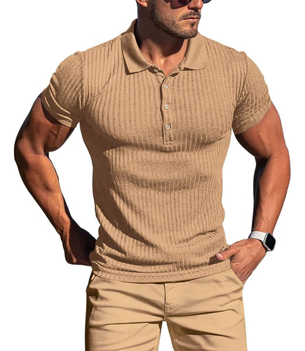 Camisas Polo Musculares Para Hombre, Manga Corta, Ajustadas