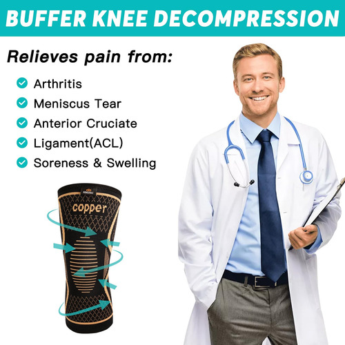Rodillera Indeemax Copper Compression Para Mujeres Y Hombres