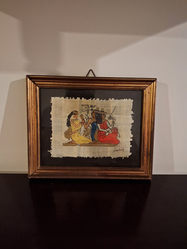 Cuadro Papiro Egipcio 16x13 Cm Beige Dorado Oscuro (Usado)