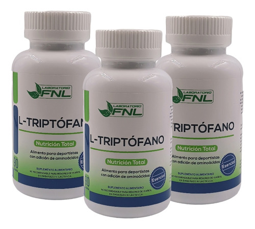 L-triptófano Fnl Pack 3 Frascos 90 Cáps C/u Regeneración