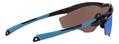 Lentes de óculos de sol Oakley M2 Frame Xl Oo9343 Cor de bastão Preto polido Design 21 Prizm Sapphire/Preto polido