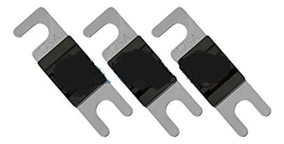 Spf58175 Midi 175 Amp Fusibles Cromados, Paquete De 3, Negro