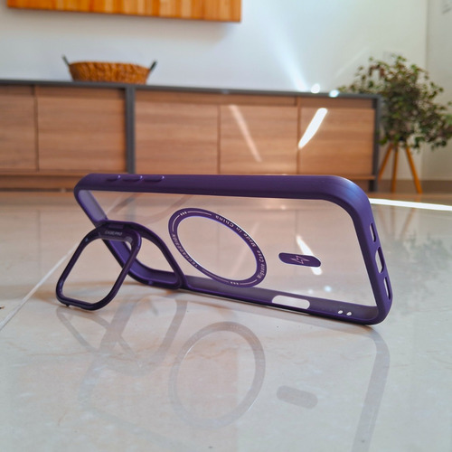 Funda Para Iphone 14 Plus/pro Max Estilo Magsafe Lens Stand Violeta