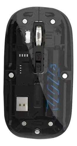 Mouse Sem Fio Recarregável Receptor Usb Bluetooth Silencioso Cor Preto