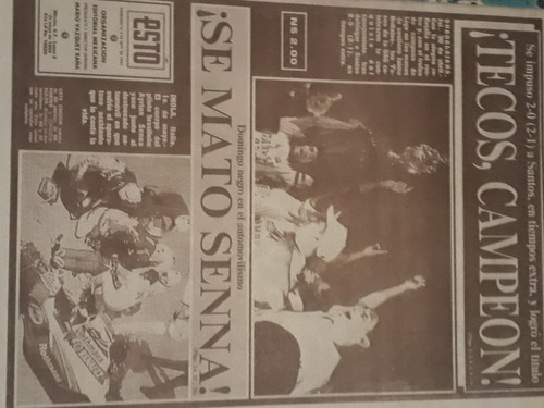 Periódico Esto Tecos Uag Campeón 1994 Vs Santos
