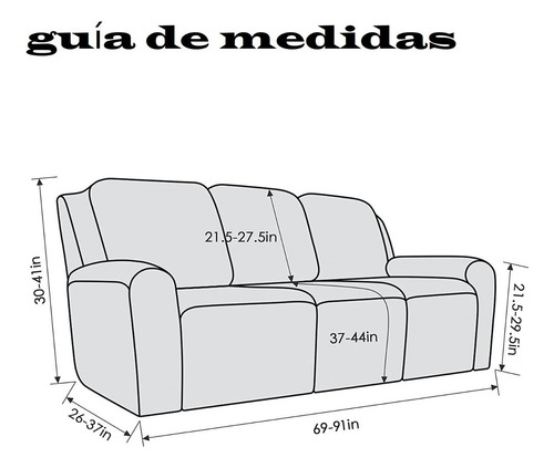 S Funda Elástica Para Sofá Reclinable De 3 Plazas