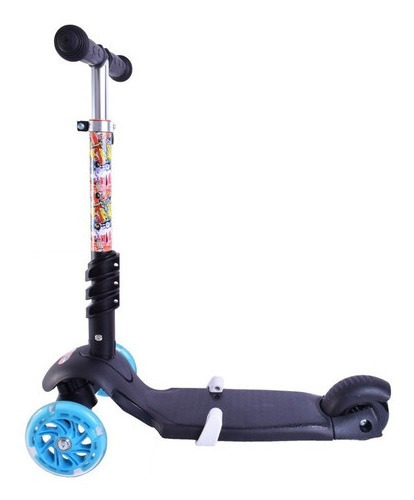 Monopatín Con Asiento Desmontable Tres Ruedas El Duende Azul Color Negro