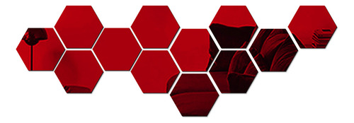 Adhesivo De Pared Extraíble De Vinilo Hexagonal Con Espejo 3