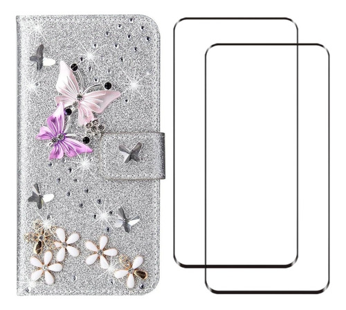 Funda Tipo Cartera Para Samsung Galaxy A22 4g Glitter Colj89