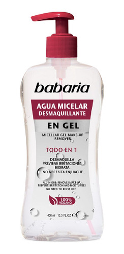 Agua Micelar Desmaquillante En Gel Babaria 400ml