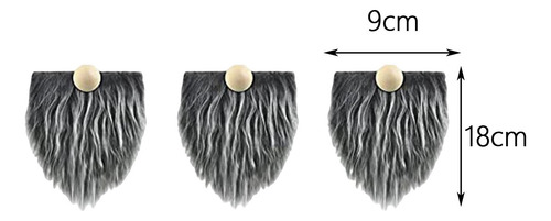 Precut Faux Fur Gnome Beard Costume Dwarf B 18cmx9cm B