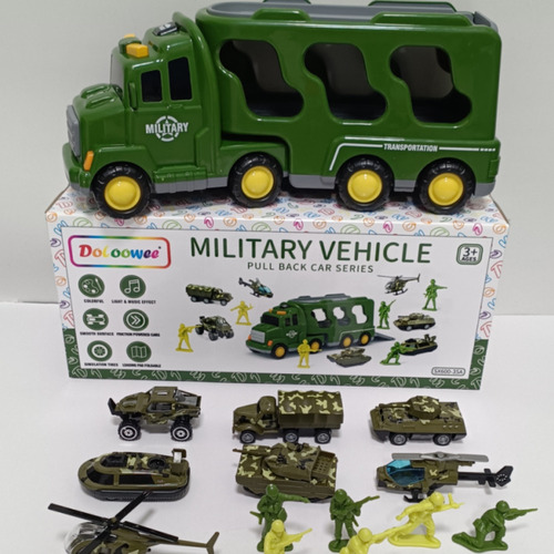 Veículo Militar de Brinquedo 8 em 1 com 6 Modelos de Soldados Verde Toygagade