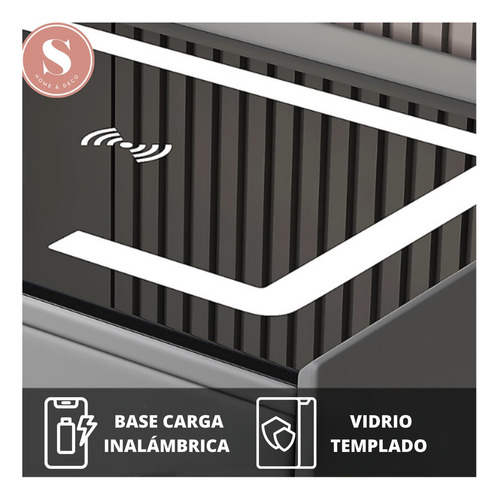 Velador Inteligente Huella Digital Cargador Parlante Luces