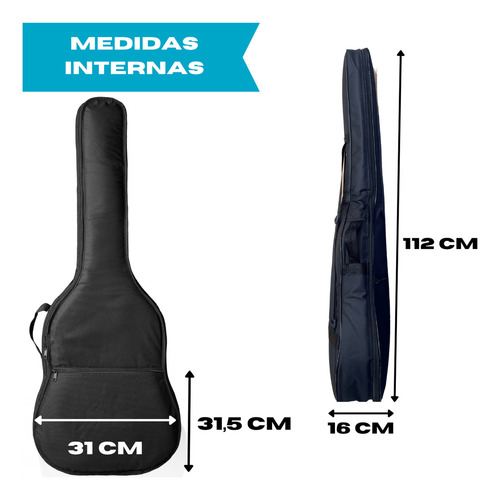 Capa Bag Luxo Top Acolchoada Para Violão 12 Cordas Craviola