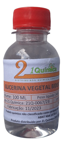  Glicerina Usp Vegetal 100ml Umectante Fins Alimentícios Fragrância Neutro