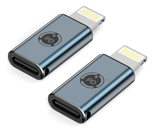 Paquete De 2 Adaptadores Usb C A Lightning, [certificado App