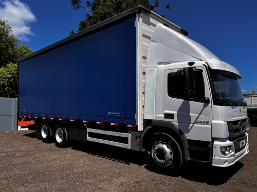 Mb Atego 2426 6x2 2013 Truck Revisado Com Baú Sider 16 Palet