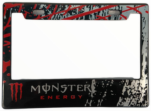 Marco Portaplaca Moto Monster Energy Rojo Placa Grande Se