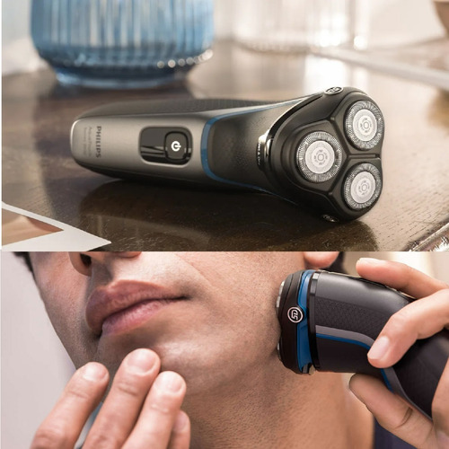 Imagen 6 de 8 de Afeitadora Philips Facial Aquatouch S3122 Negra Brillante