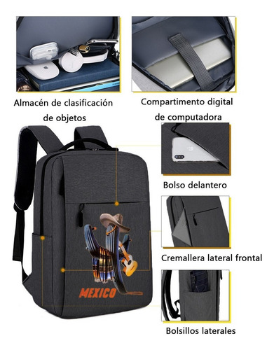 Alta Calidad Mochila Impresa, Con Cargador Usb, Mochilas