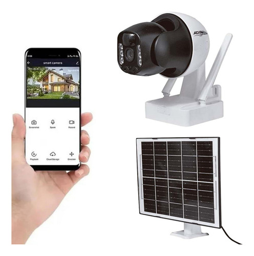 Camara De Seguridad Solar Adir 12844 Inalambrica 2k Wifi